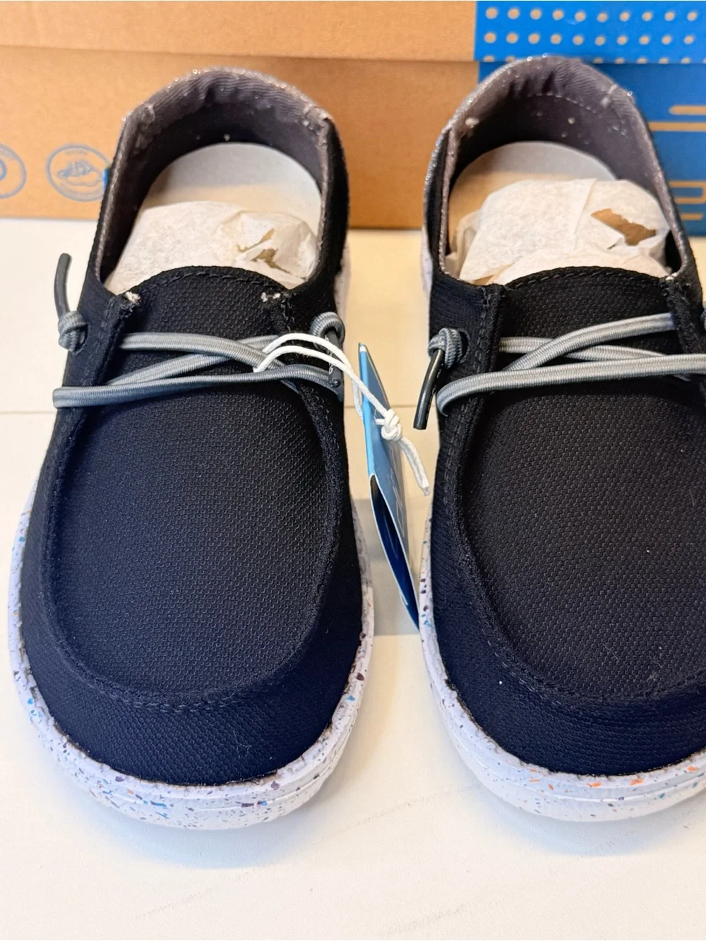 Hey Dude Wendy Youth Disco Black Glitter Slip On Shoes US 12 EU37 NWT Box
